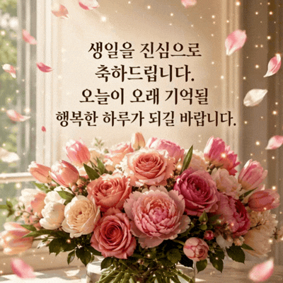 움직이는 생일 축하 메세지 이미지 움짤 문구 모음 글귀