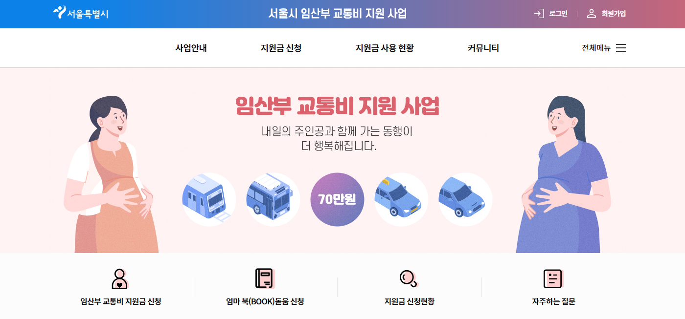 서울시 임산부 교통비 지원 신청, 사용처