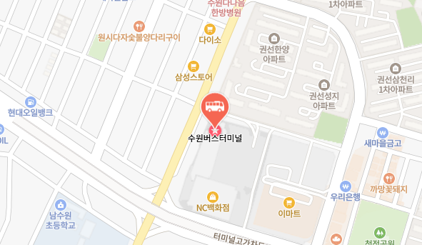 수원버스터미널 위치-지도