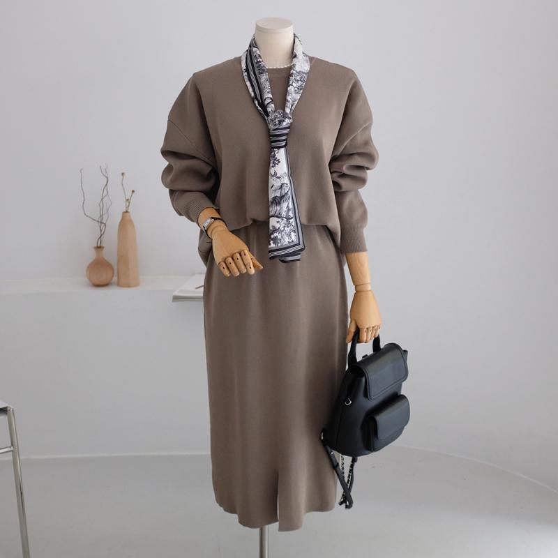 안나 비스코스 여성 니트투피스