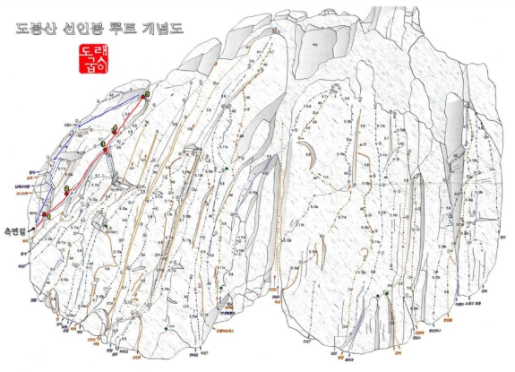 도봉산암벽코스개념도