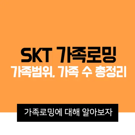 SKT 가족로밍 가족범위, 가족 수 총정리
