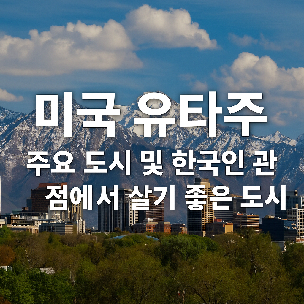 미국 유타주 주요 도시 및 한국인 관점에서 살기 좋은 도시