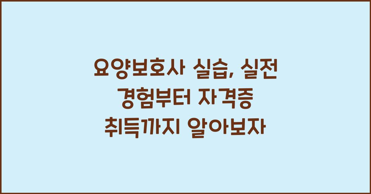 요양보호사 실습