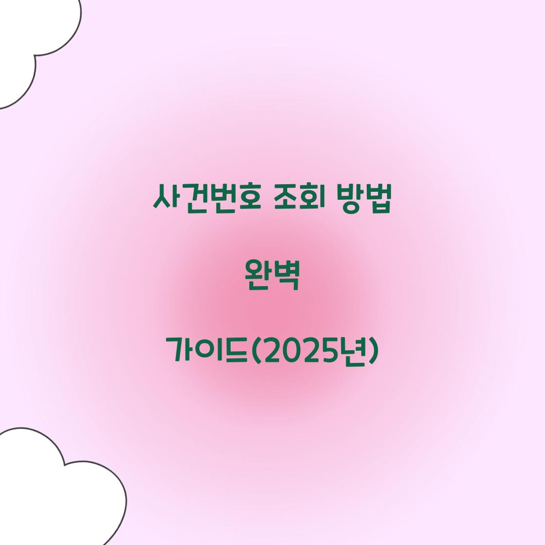 사건번호 조회 방법