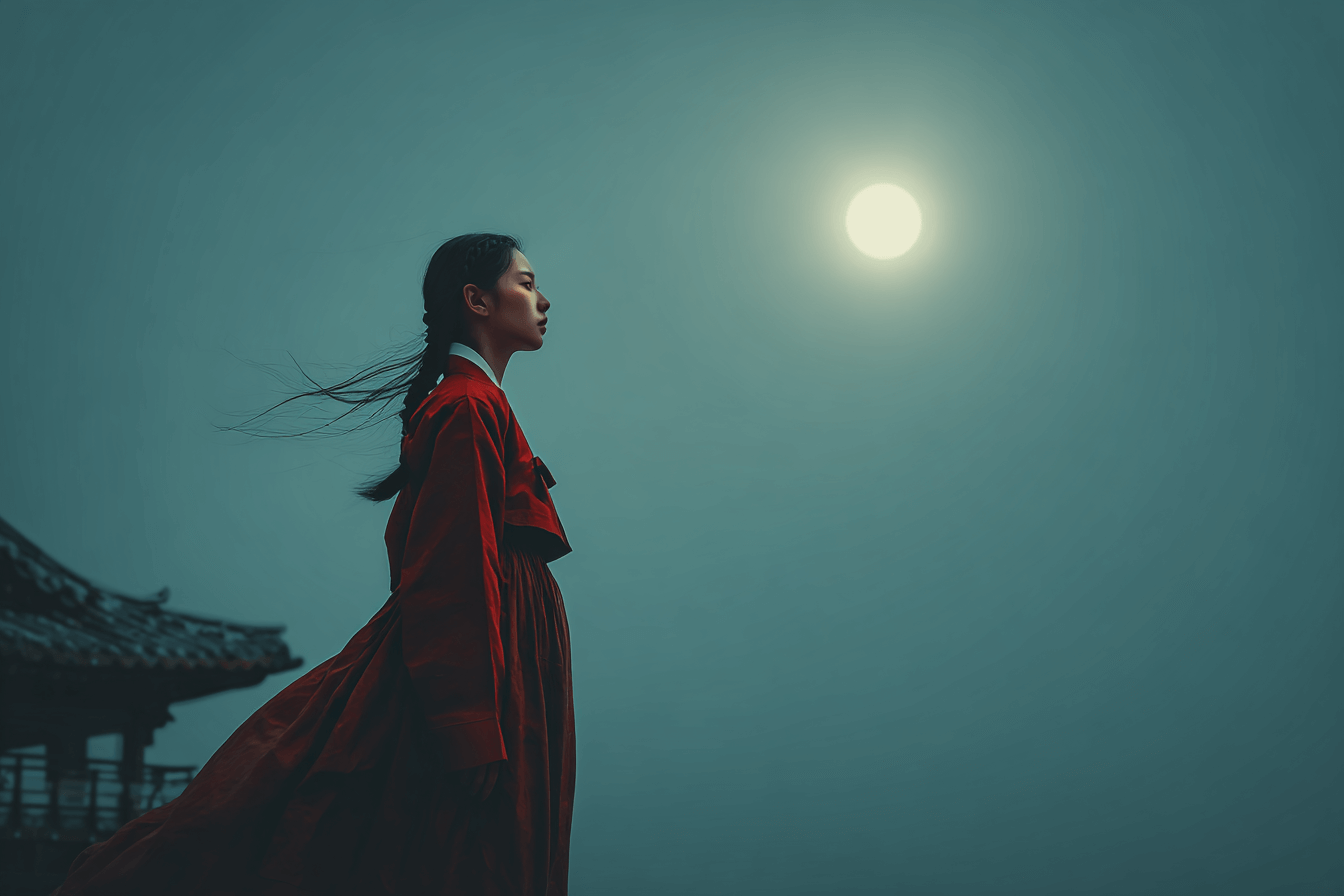 달빛-아래-서-있는-여인-이미지