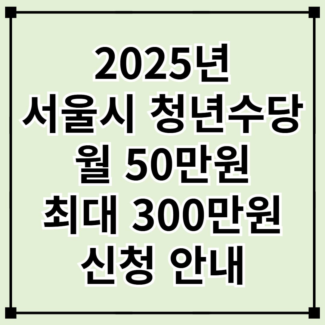 2025 서울시 청년수당 신청 방법 및 변경 사항 총정리