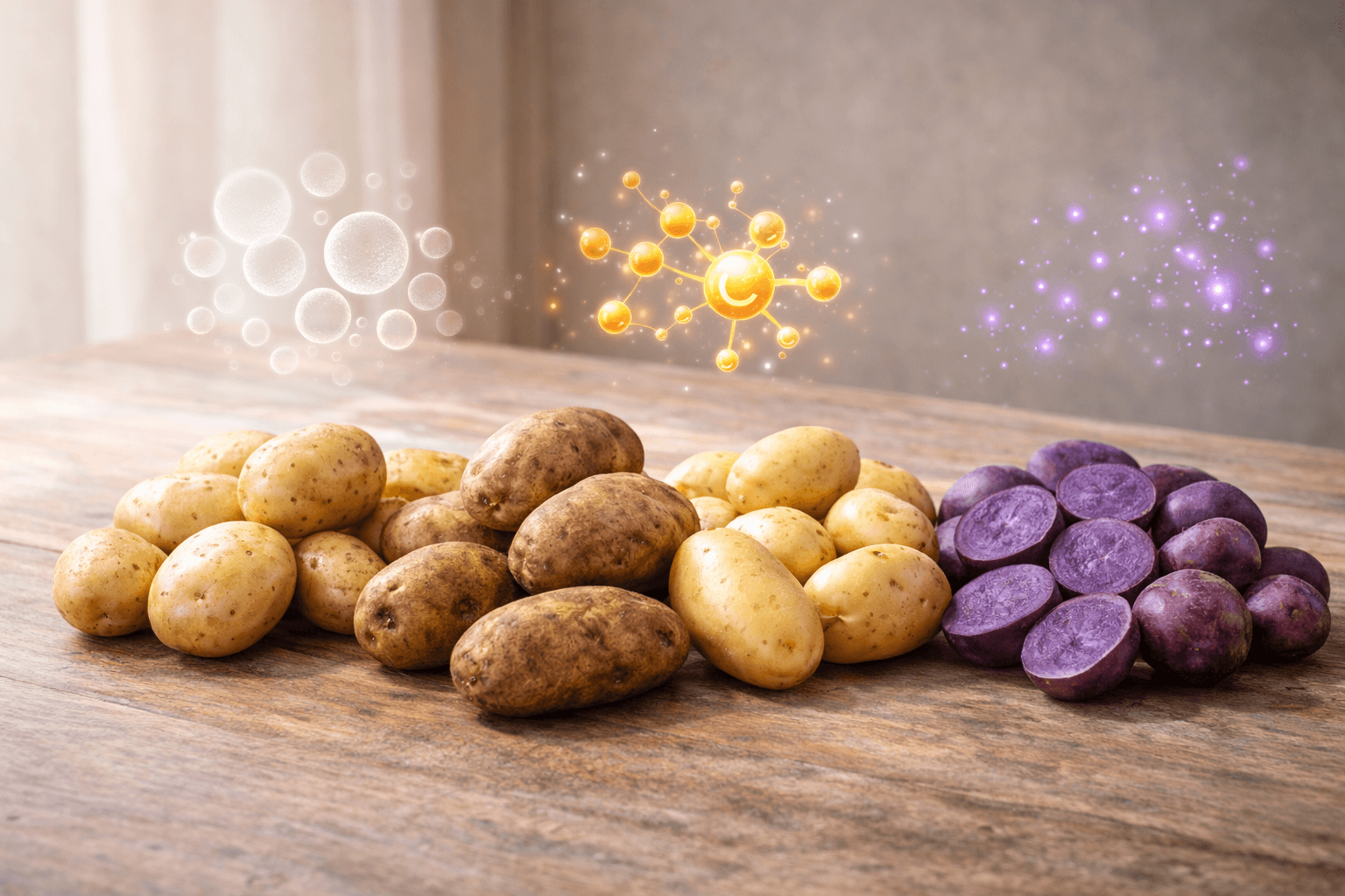 감자 종류별 전분·비타민·항산화 성분 분석