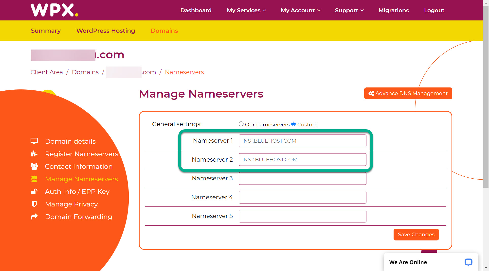 블루호스트 네임서버