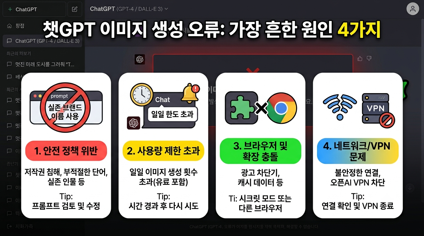 이미지 생성이 안 되는 가장 흔한 원인 4가지
