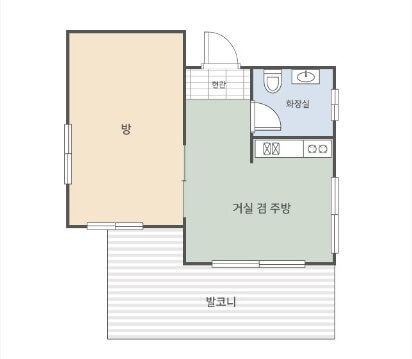 칼봉산자연휴양림 8인실 배치도