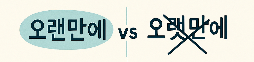 오랜만에가 맞는 표현