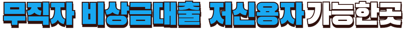 무직자 비상금대출 저신용자 가능한곳