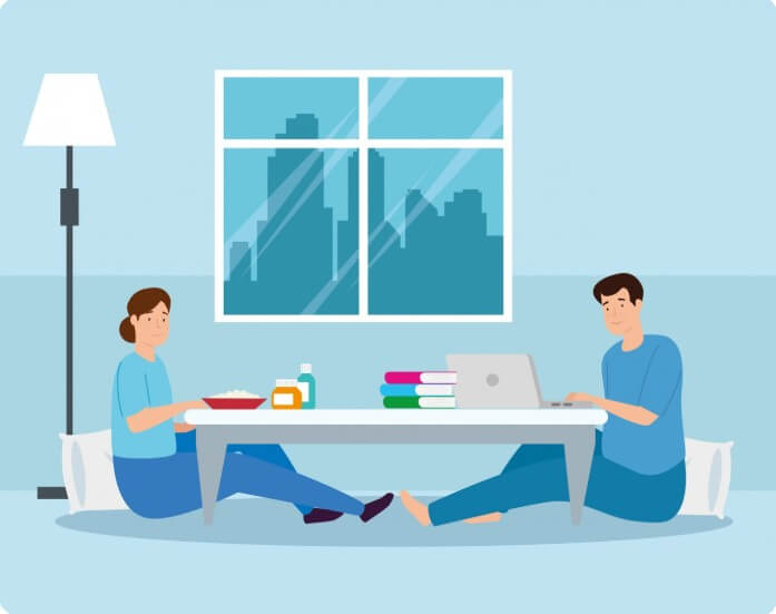 생활습관 조절 중인 남녀