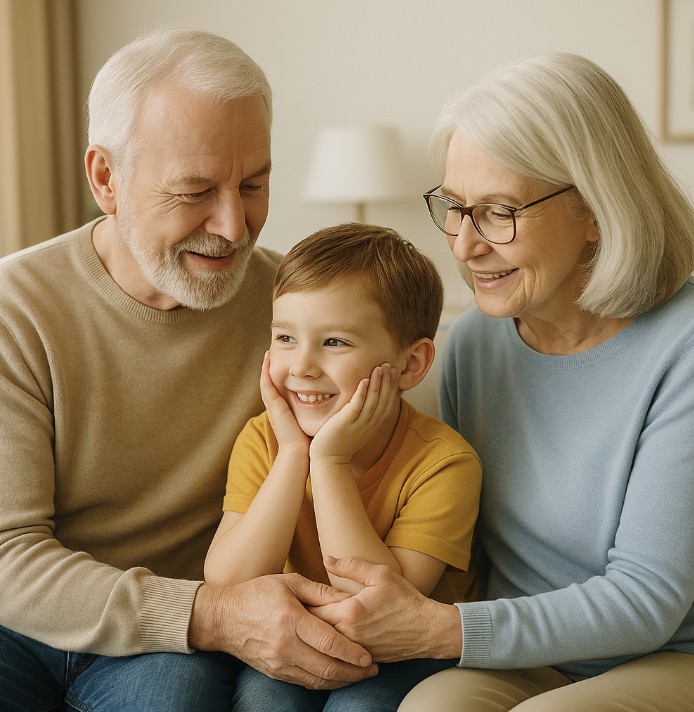 조부모와 손자 사진