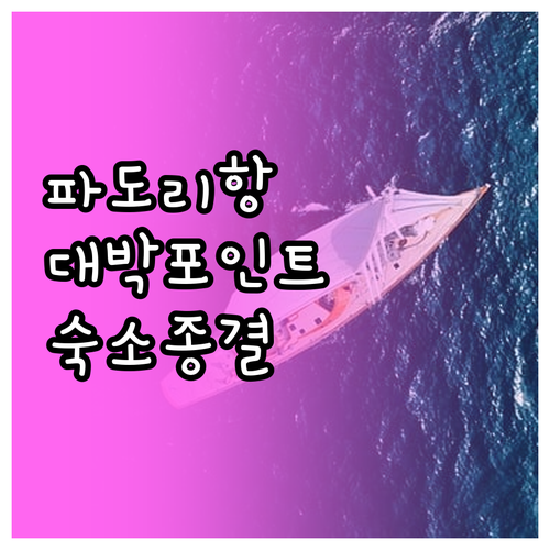 태안 파도리항 낚시 포인트와 호수와바..