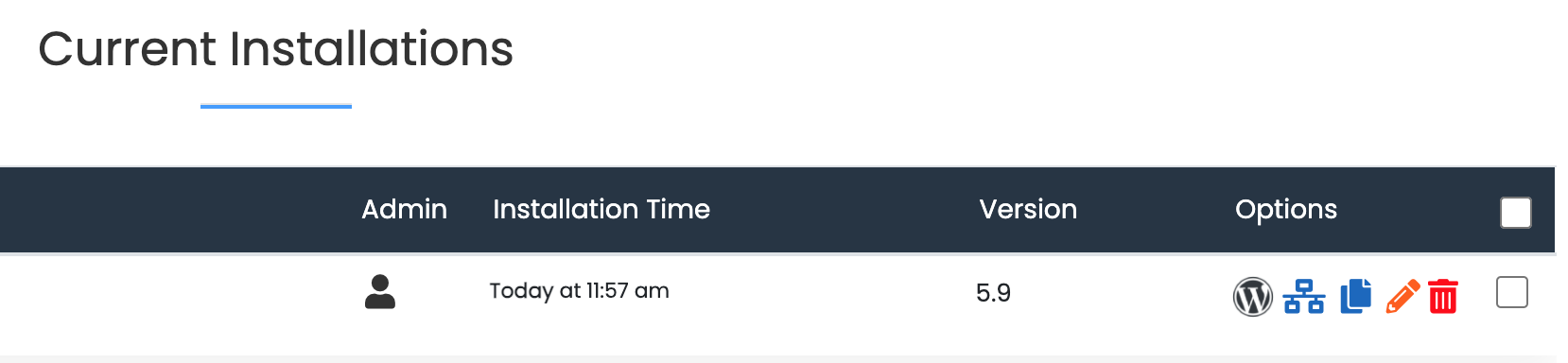 워드프레스 삭제화면