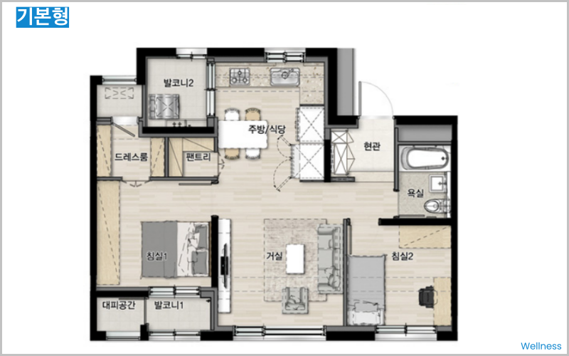 46㎡ 평면도 이미지
