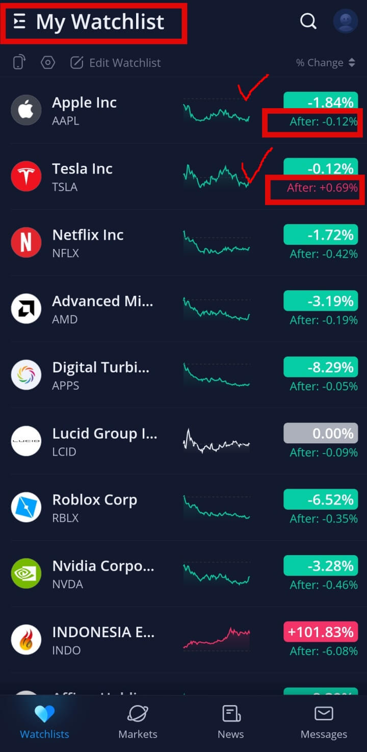 실시간세계증시-webull-mywatchlist