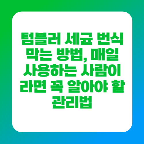 텀블러 세균 번식 막는 방법, 매일 사용하는 사람이라면 꼭 알아야 할 관리법