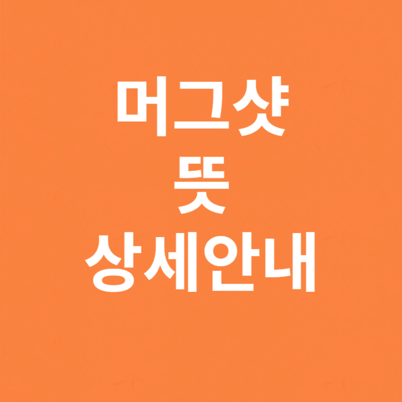 머그샷 뜻