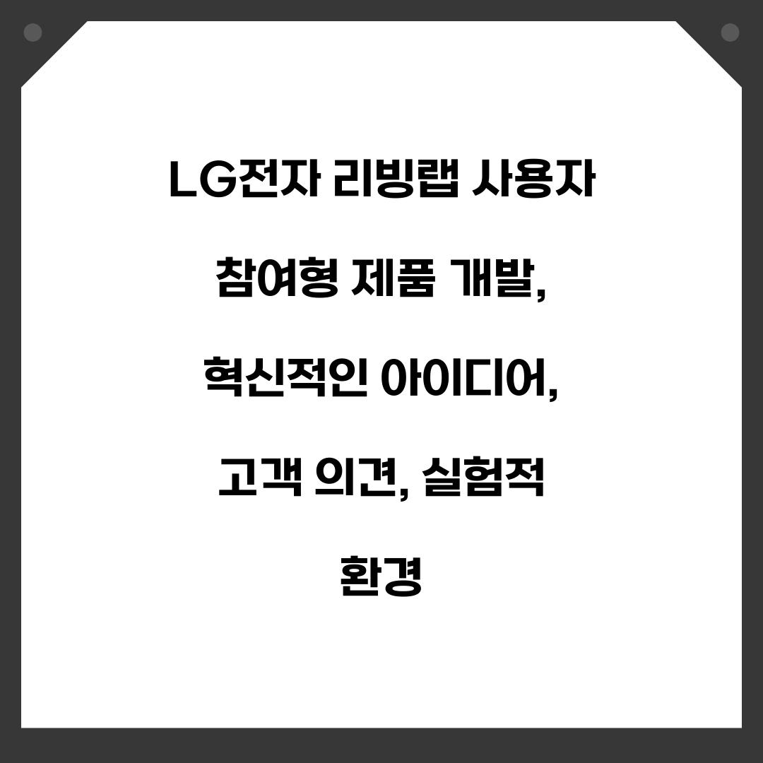 LG전자 리빙랩 사용자 참여형 제품 개발