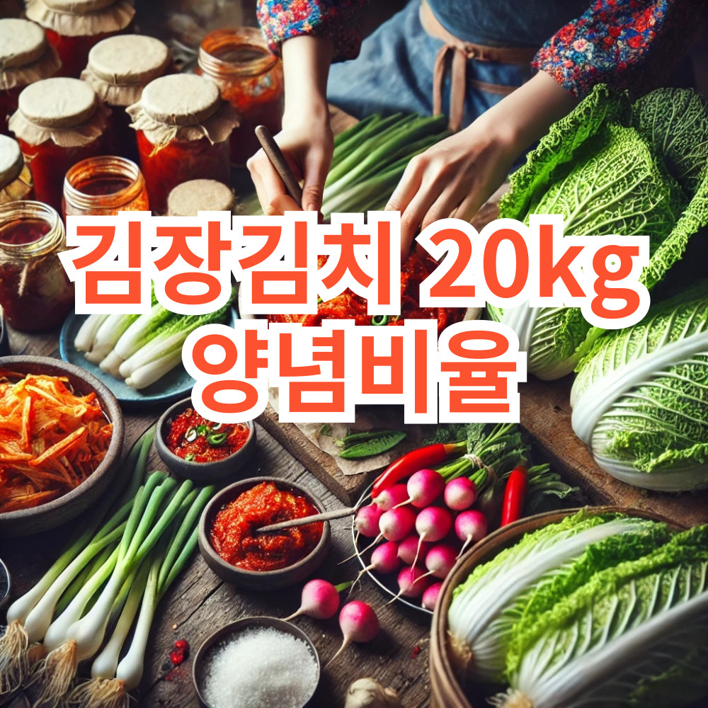 김장김치 20KG 양념비율