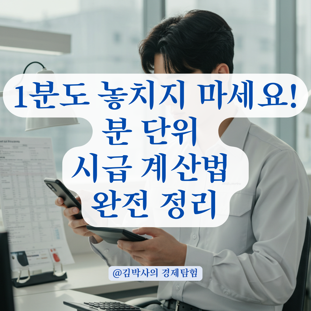 시급 계산, 1분도 놓치지 않는 분 단위 적용법 정리.