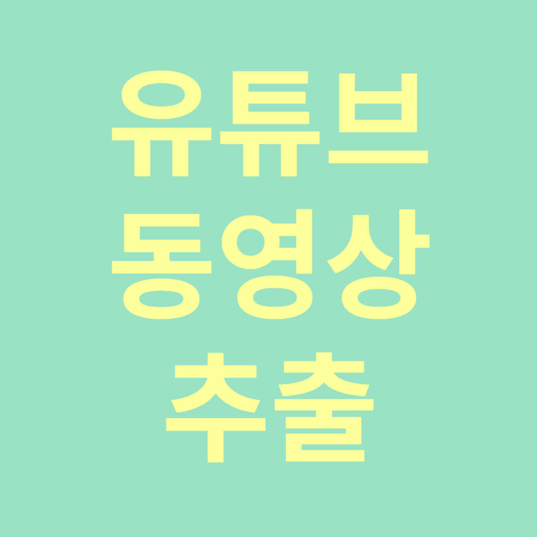 유튜브 동영상 추출