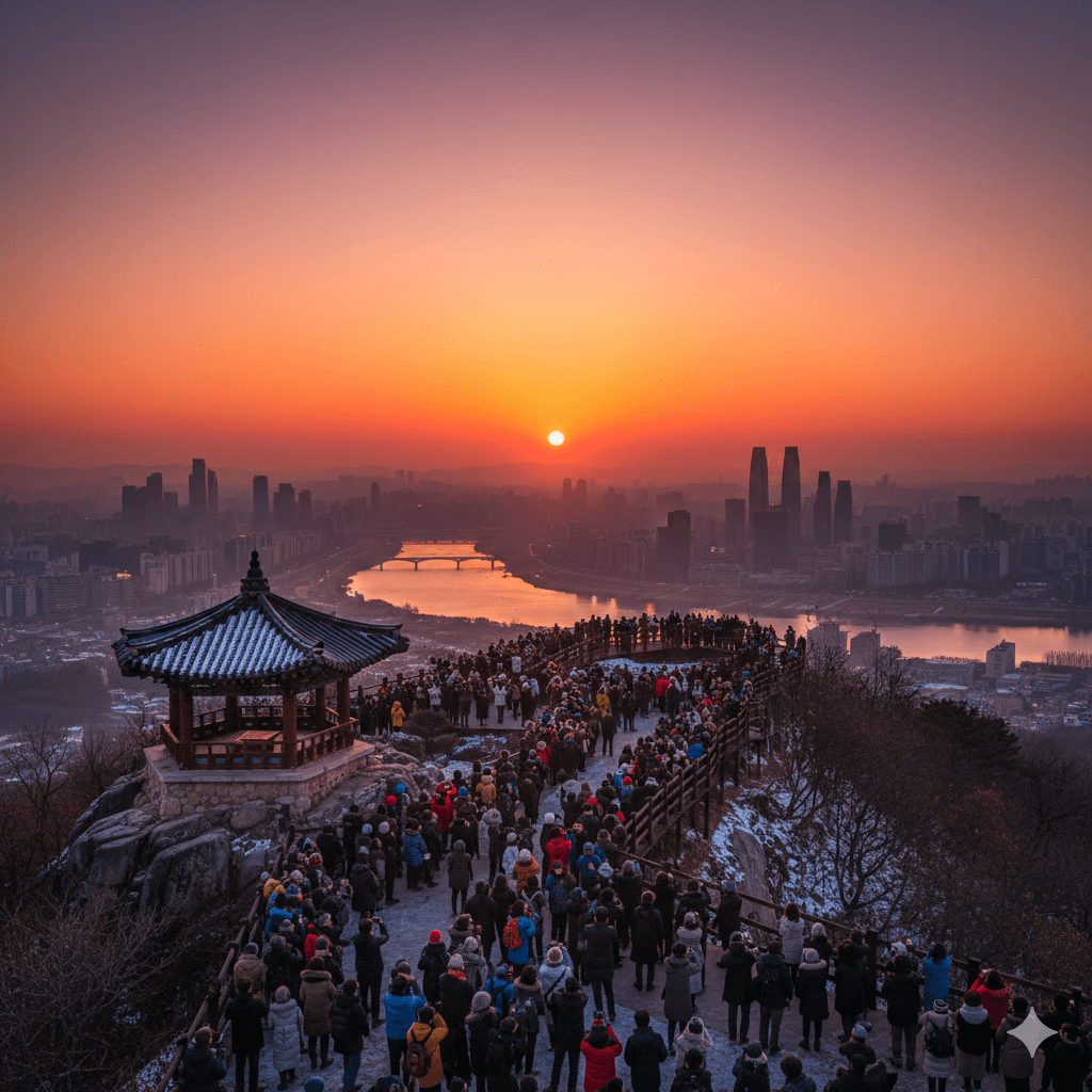 '아차산 해맞이광장' 일출 모습