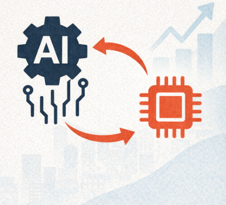 AI 발전과 반도체 기술 진화의 상관관계 관련 이미지