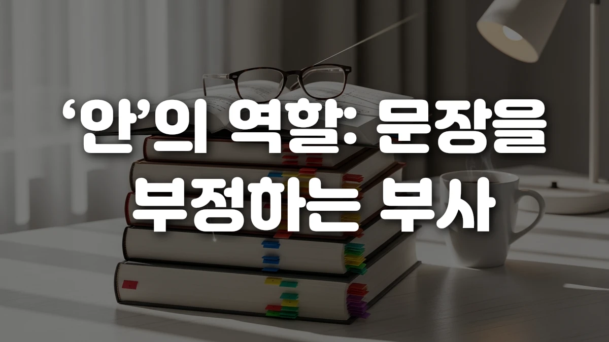 안 의 역할 문장을 부정하는 부사