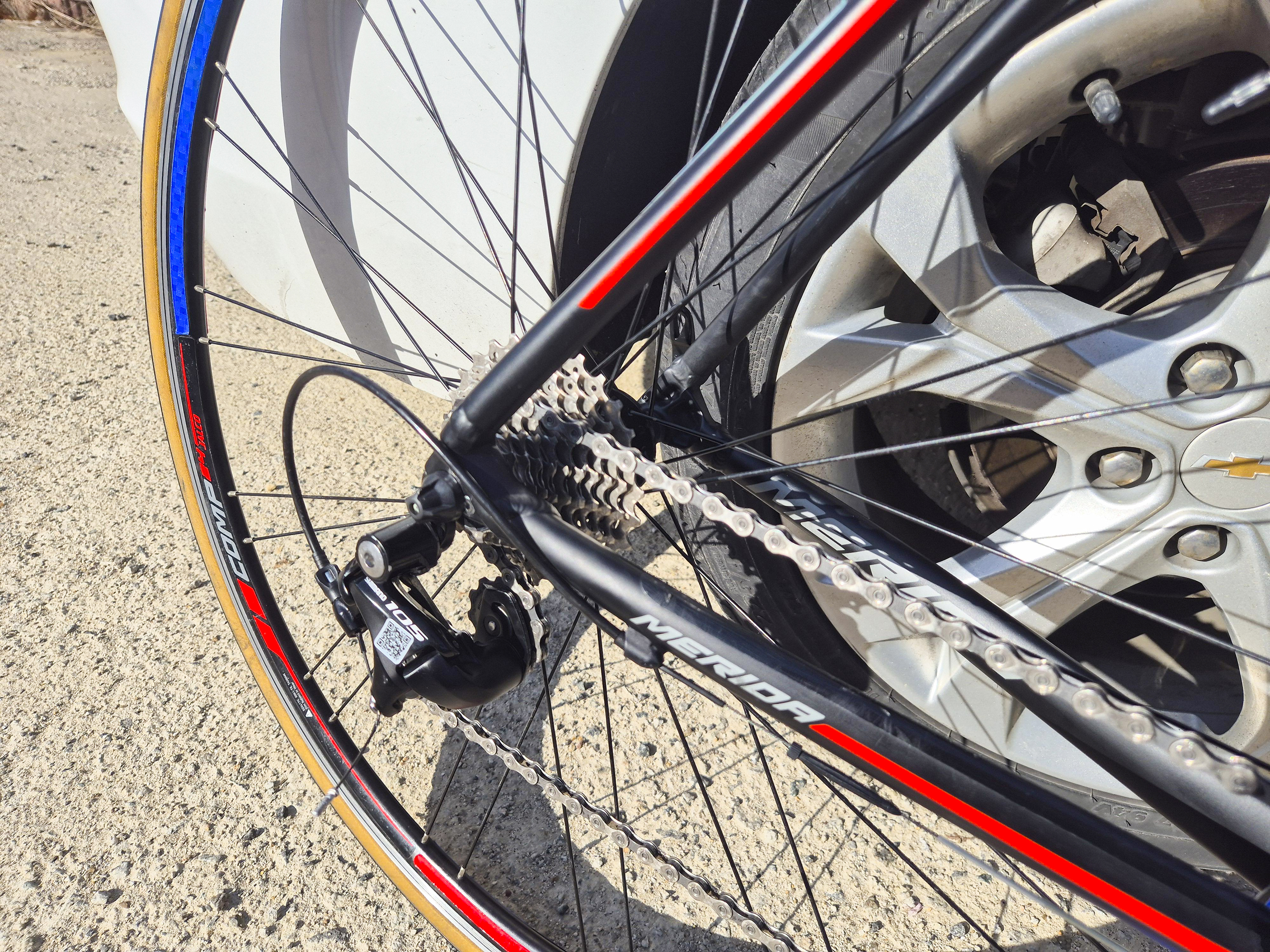 자전거 세차 완료된 모습 기어 샷