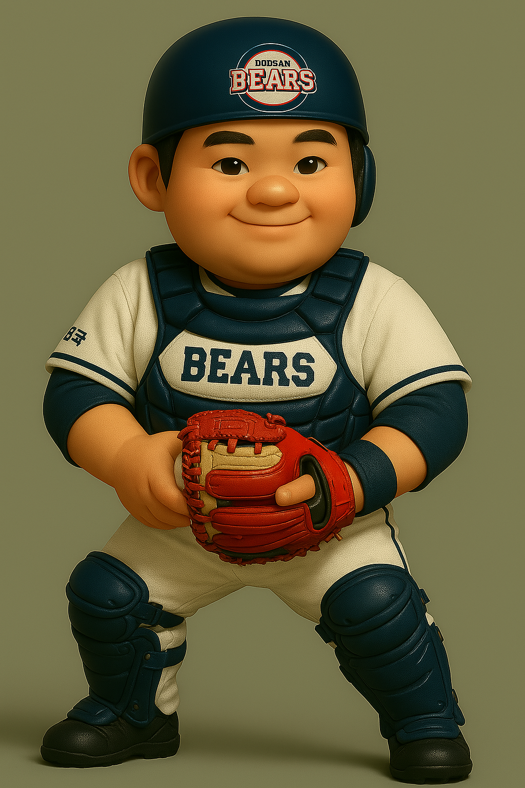 두산 베어스 선수를 3D 피규어로 변환시킨 이미지