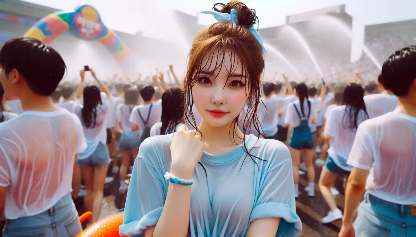 싸이-흠뻑쇼-좌석-종류를-알아보는-여성의-모습