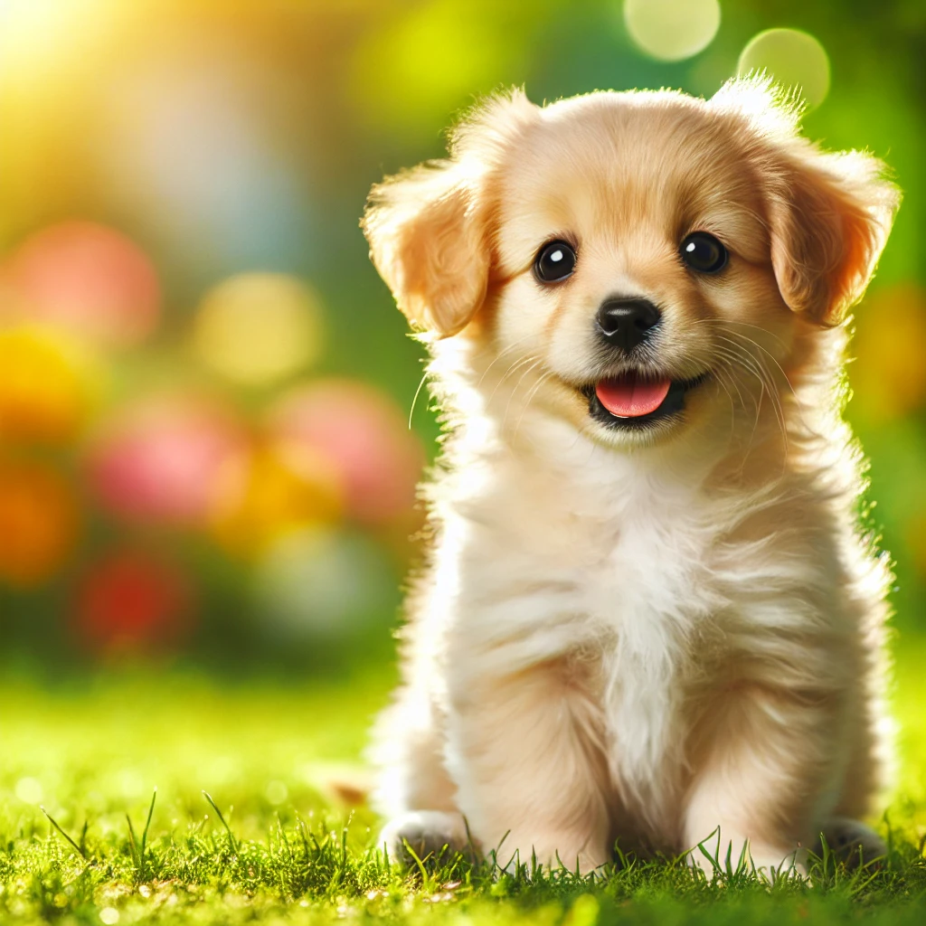 활짝 웃고있는 강아지