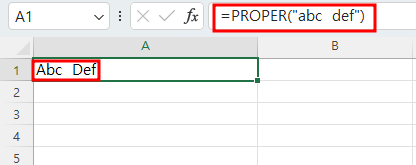 엑셀 PROPER함수 예제