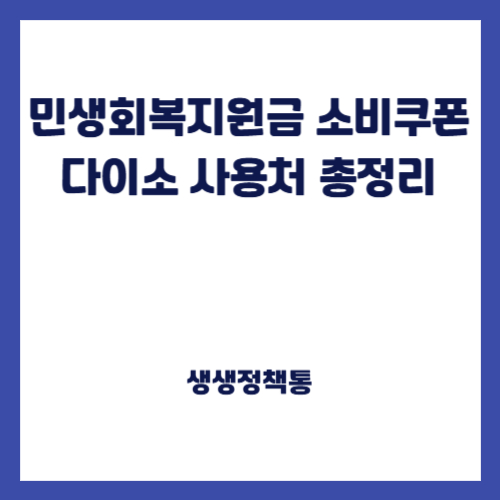 민생회복지원금 소비쿠폰 다이소 사용처 총정리