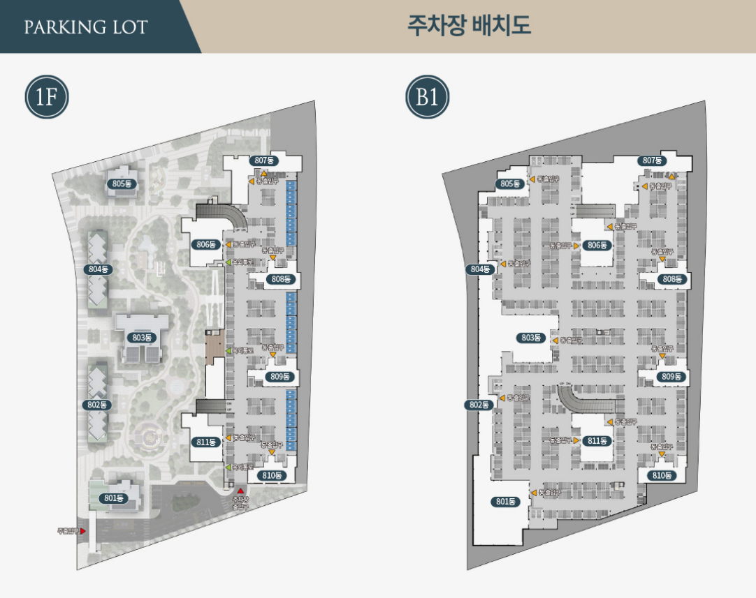 파주 제일풍경채 운정 주차장 배치도