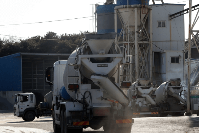 생산 중단된 레미콘사