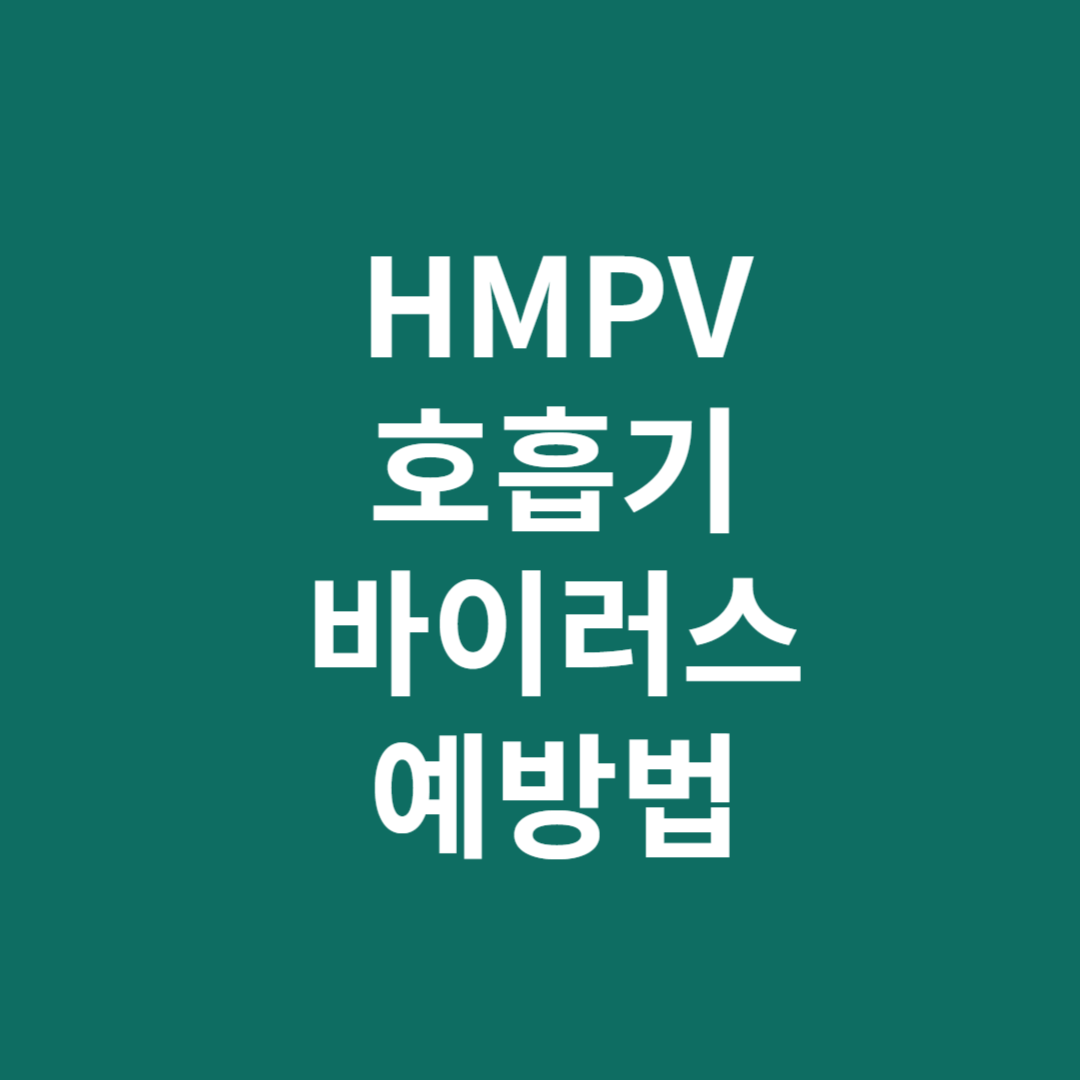 HMPV 호흡기 바이러스 예방법