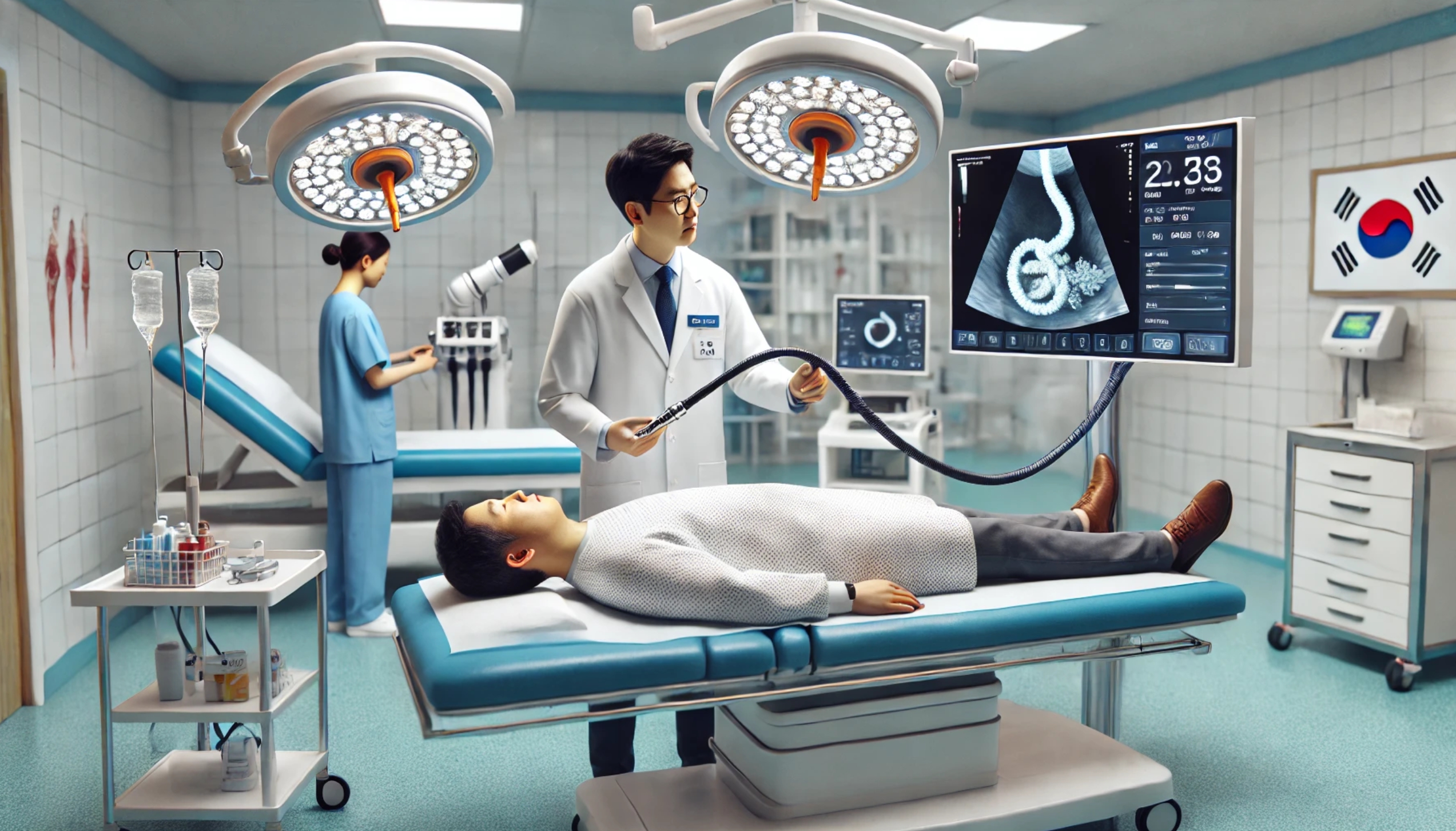 위암 검진방법중 내시경 검사하는 모습