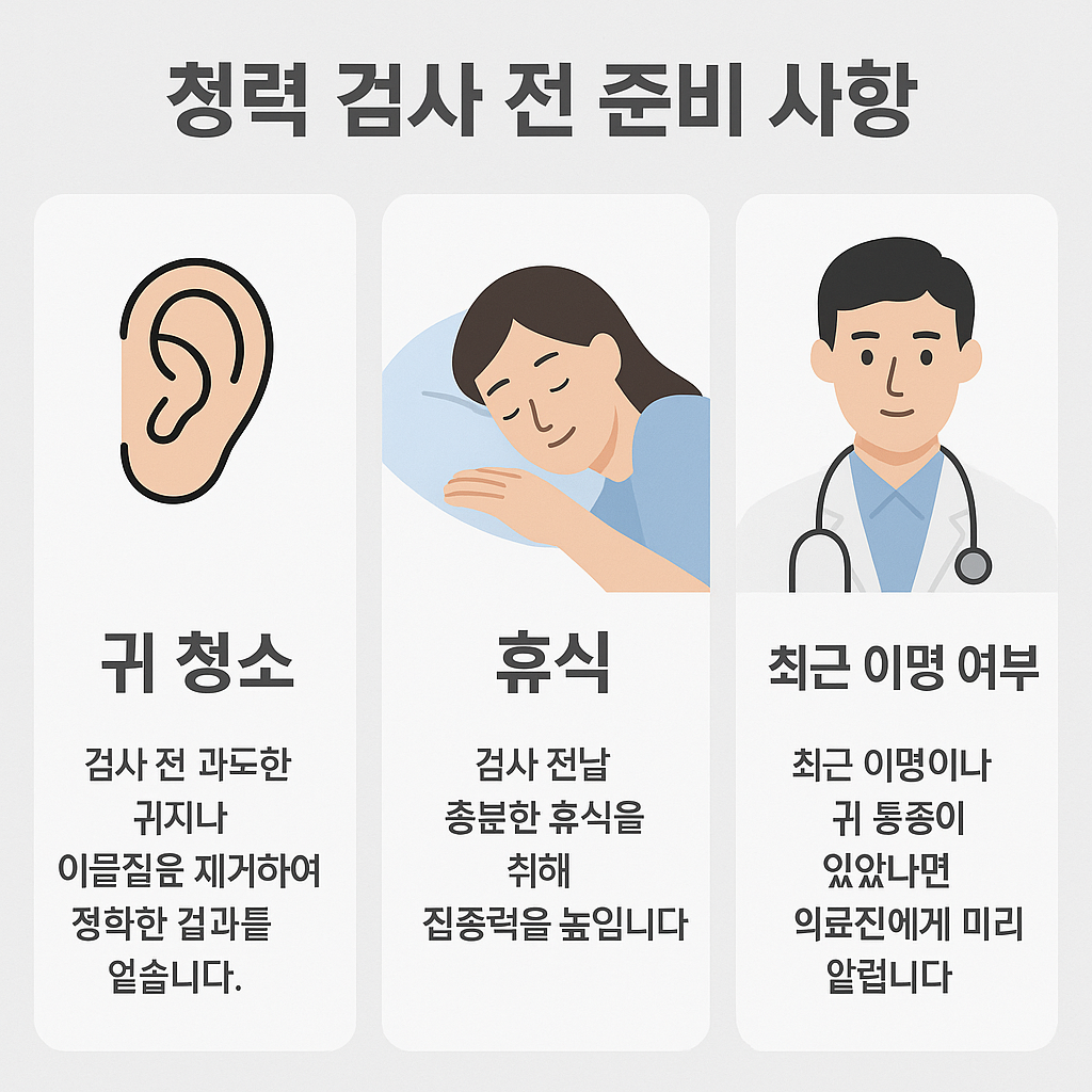 청력 검사 전 준비 사항