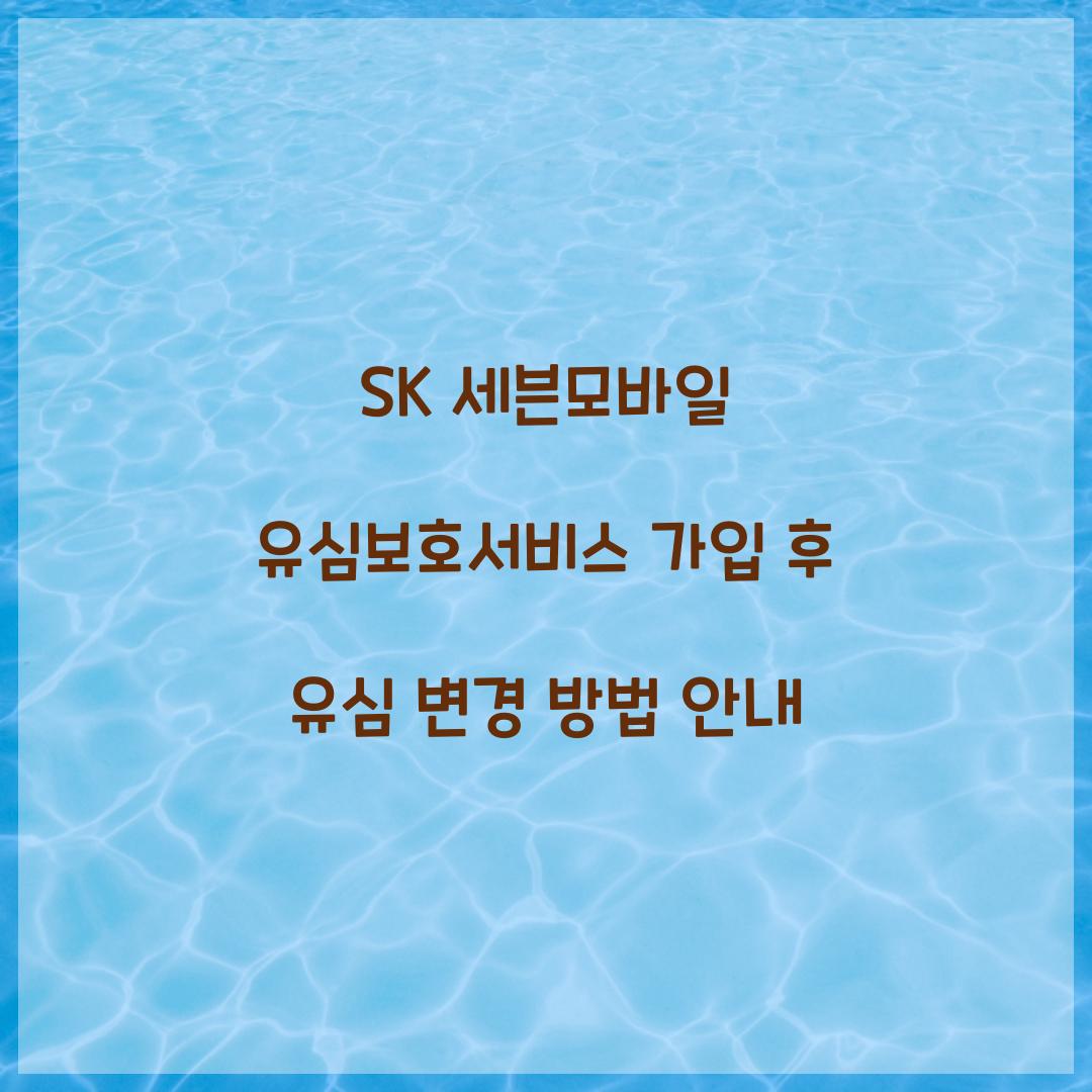 SK 세븐모바일 유심보호서비스