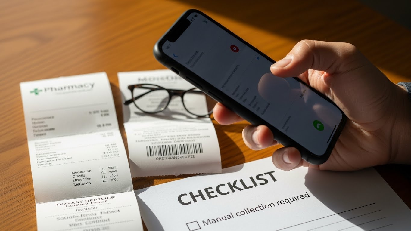 간소화 서비스에 누락된 의료비, 기부금 영수증을 발급받기 위해 해당 기관에 전화하는 모습