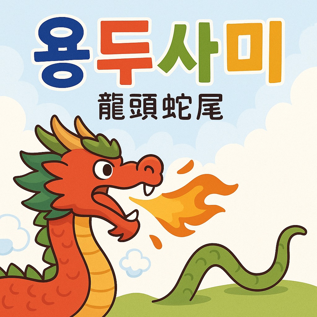 용두사미 사자성어 그림