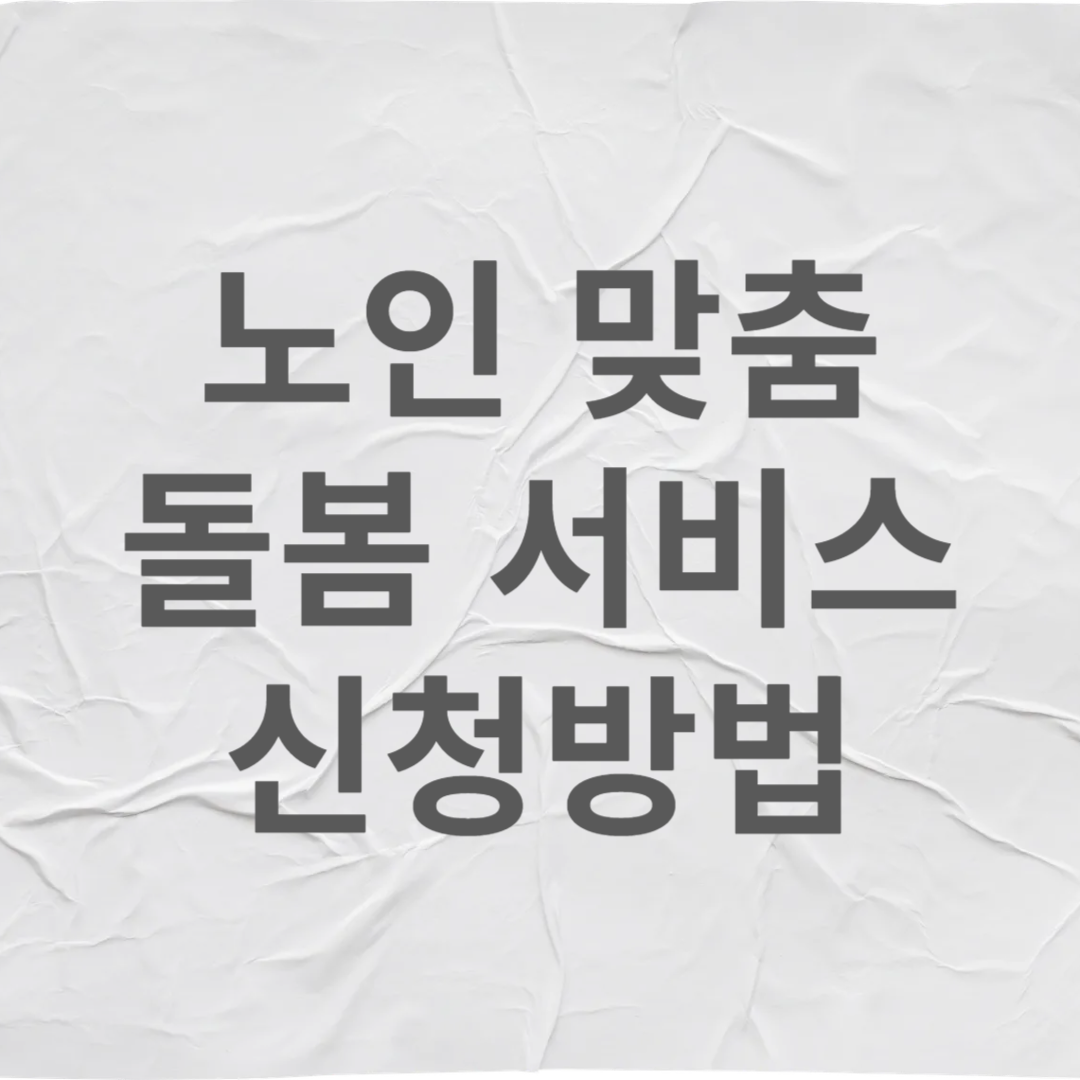 노인 맞춤 돌봄 서비스