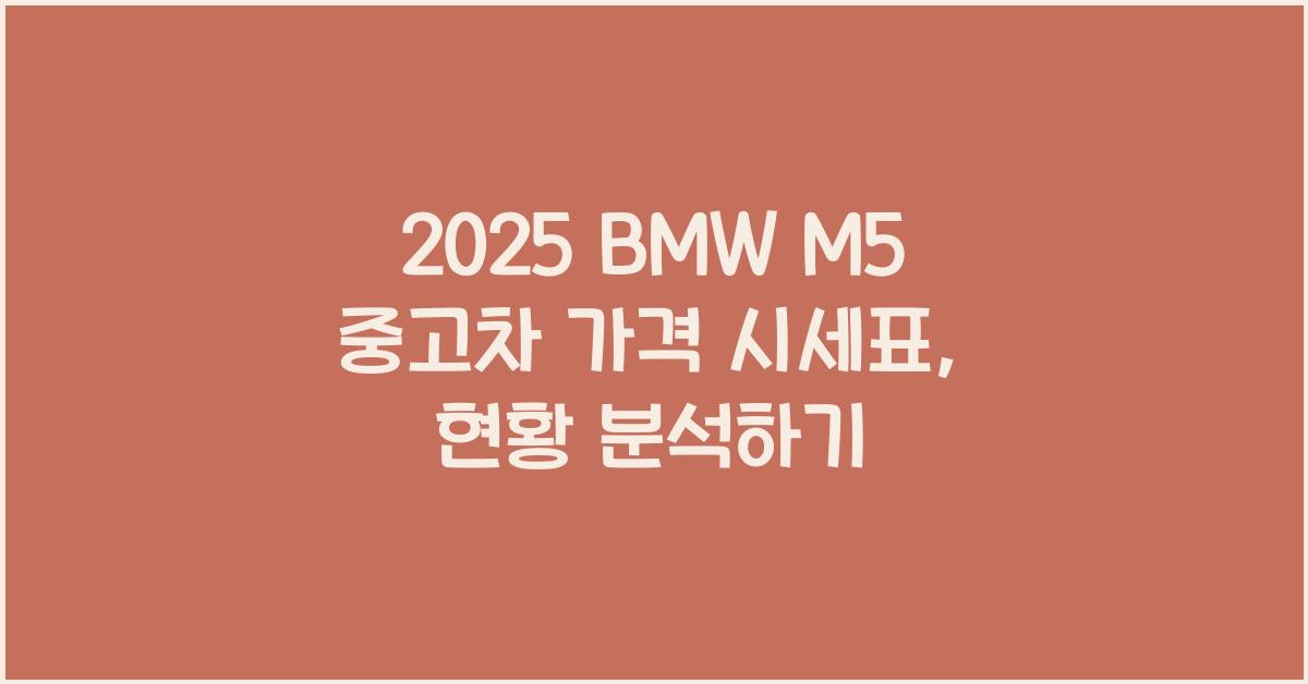 2025 BMW M5 중고차 가격 시세표