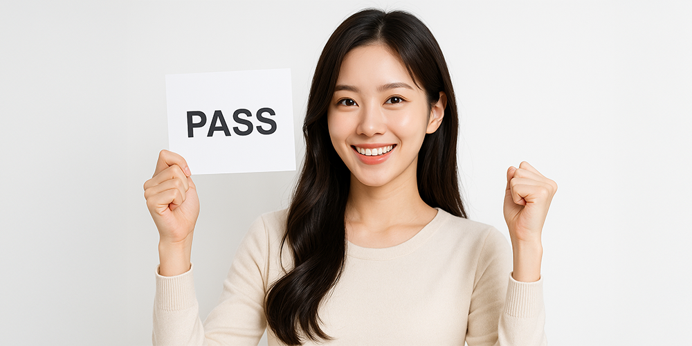 시험에 합격해 기뻐하는 사람