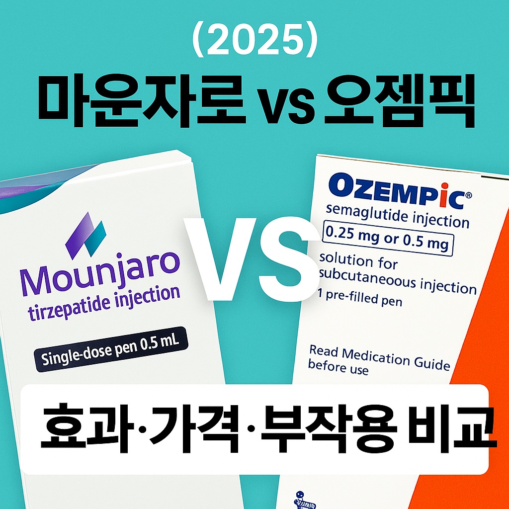 2025 마운자로 vs 오젬픽 - 효과, 가격, 부작용 비교